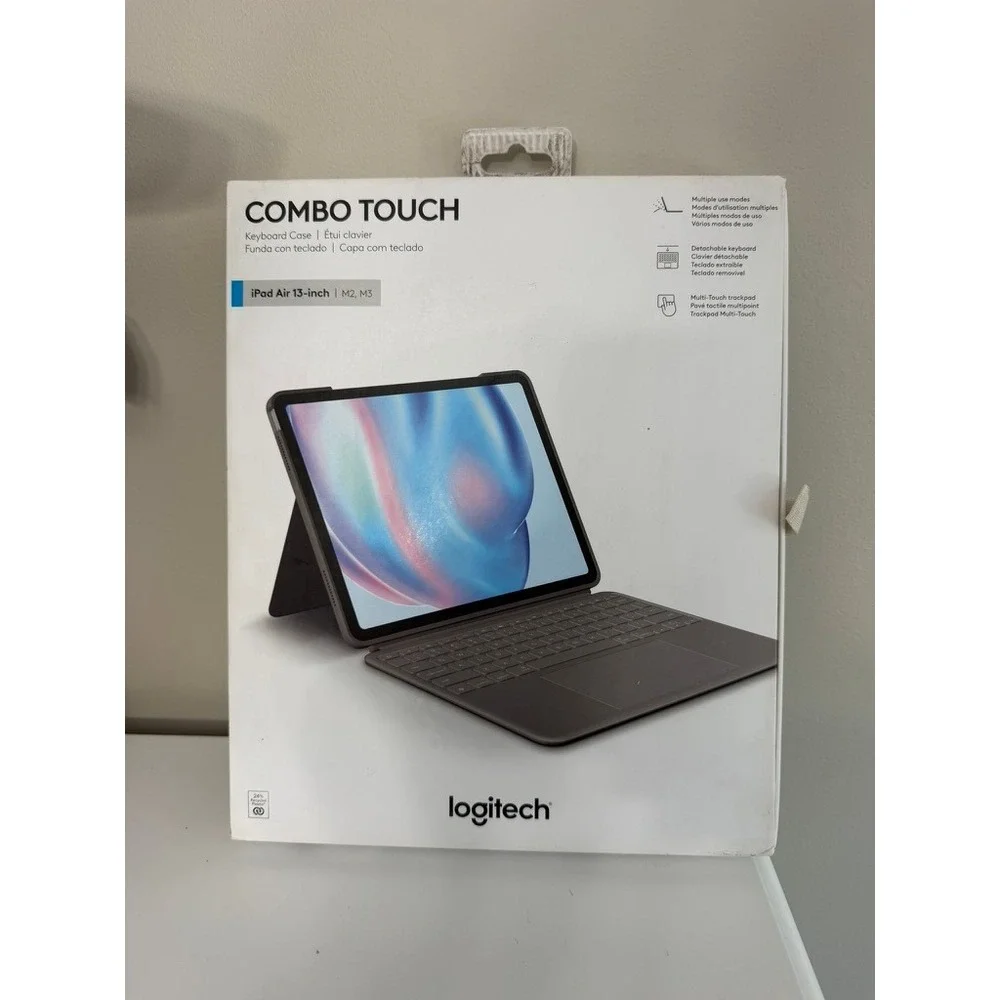 Logitech Combo Touch iPad Air 13-inch M2 M3 Grey Keyboard Case NWT